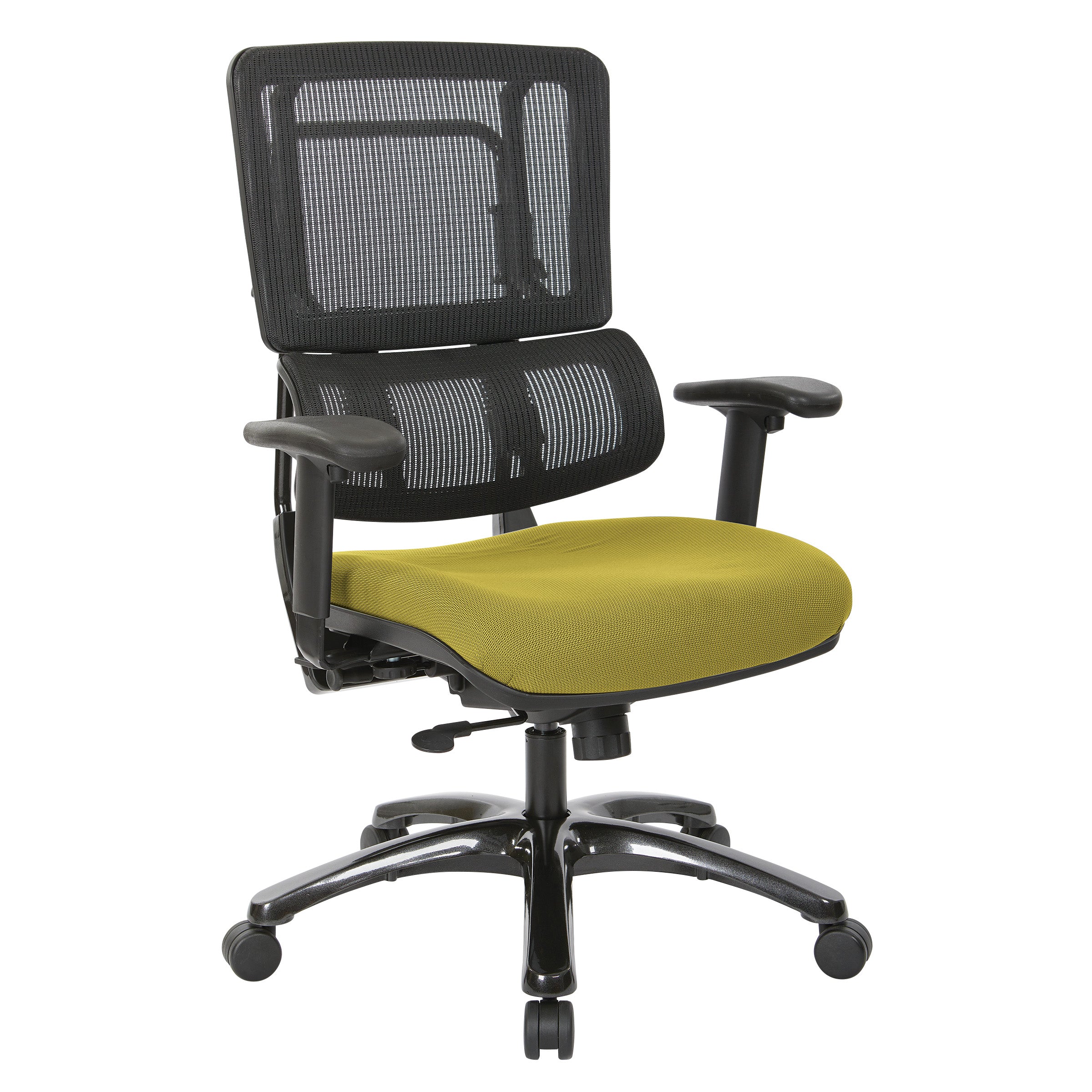 Vertical Black Mesh Back Chair with Shiny Black Base 1